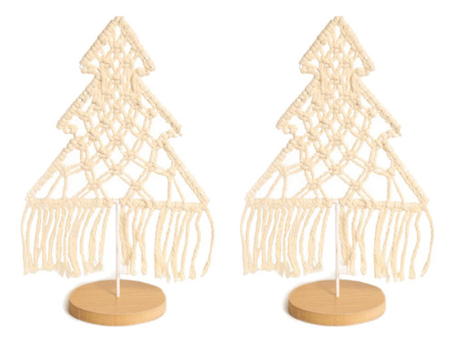 2 Adornos De Macramé Para Árbol De Navidad Tejidos A Mano, A