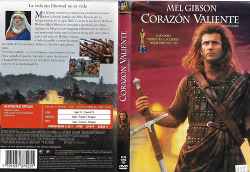 Corazon Valiente Dvd Mel Gibson Brian Cox Braveheart