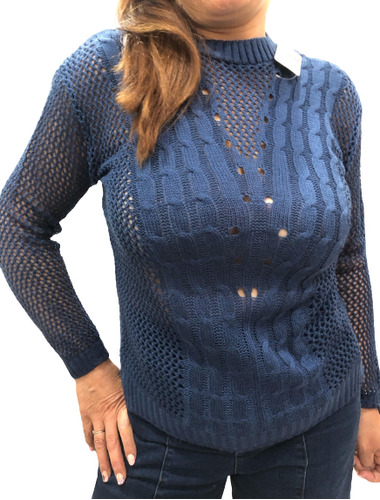 Sweater De Hilo Calado De Mujer. Verano. Talle 1/2. Nuevo