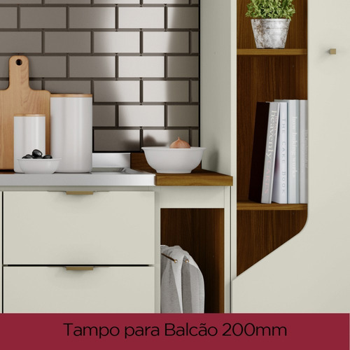Tampo Para Balcão 120 Cm MDF Nature C905 Henn