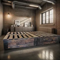 Comprar Cama De Dos Plazas Con Cajones En Palets