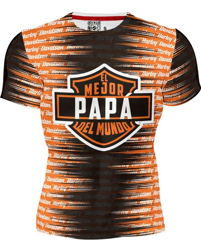 Playera Full Print Dia Del Padre Harley Dad Mejor Papá Mundo