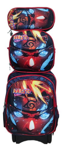 Mochila Naruto Primaria Combo 3 Piezas. Incluye Lonchera Y Lapicera (Reacondicionado)