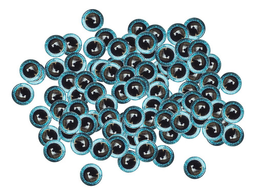 100 Piezas De Ojos De Seguridad Con Purpurina Y Azul