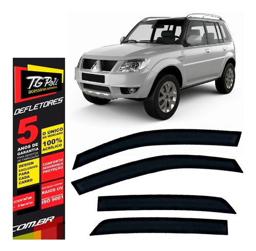 Kit Calha Chuva Pajero Tr4 2002 A 2016 4 Portas Tg Poli