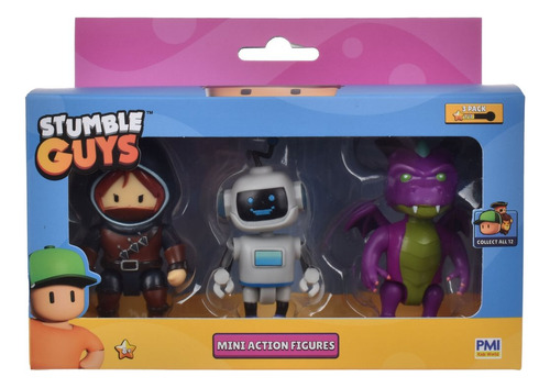 Pack 3 De 8 Cms Articuladas Stumble Guys - Stumblebot Mk2