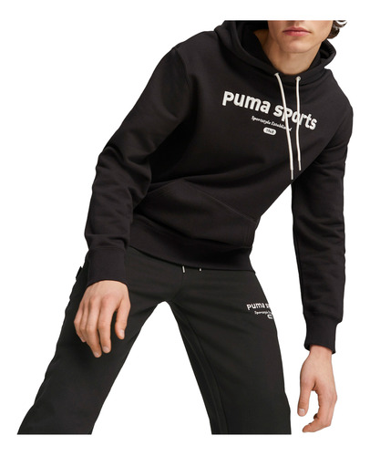 Buzo Hombre Puma Team Hoodie Negro In Store