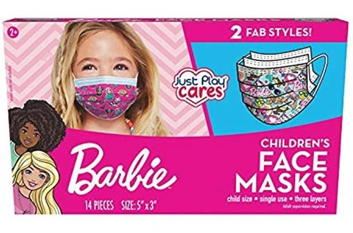 Just Play Máscara Facial Infantil De Un Solo Uso, Barbie, 1