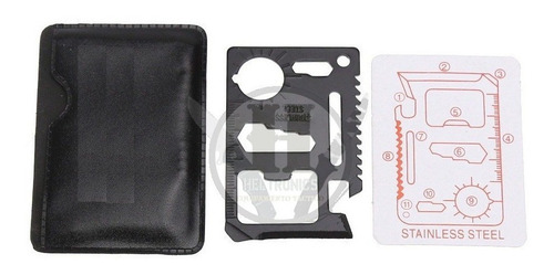 Imagen 1 de 6 de Tarjeta De Supervivencia Negra 11 Usos Edc Outdoor Card