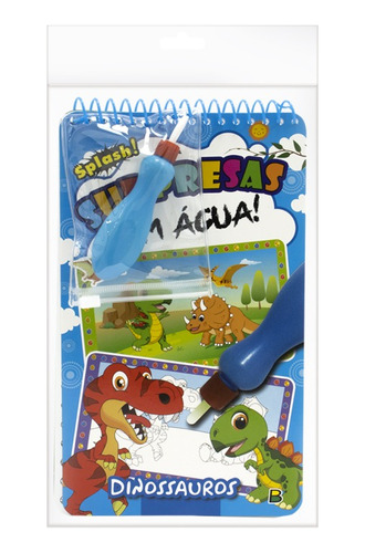 Livro Para Pintura Surpresas Com Água Dinossauro Aqua Book Editora Todolivro 