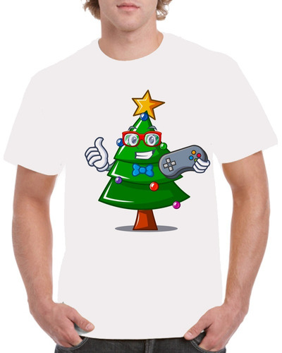 Playeras Navideñas Cleen Alexer Arbol De Navidad Gamer