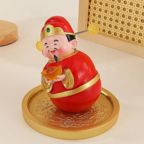 Adorno De Mesa Oscilante, Colección De Estatuas De Caishen,
