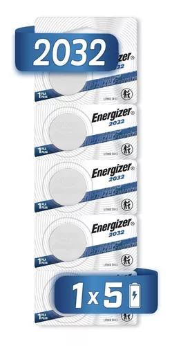 Energizer 2032 Batería CR2032 Litio 3V, 5 unidades (Paquete de 1)