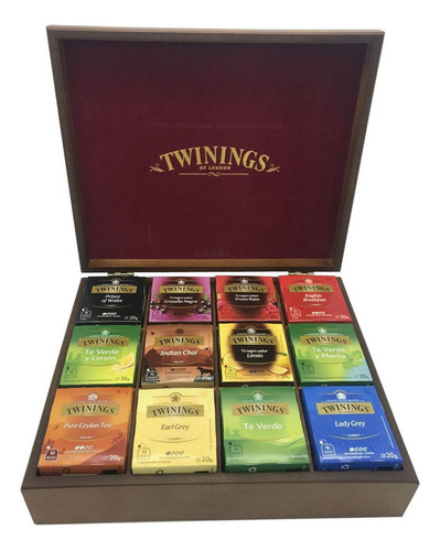 Caja De Te Twinings De Madera Con 120 Sobres