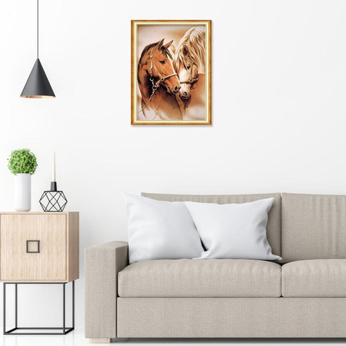 Pintura De Diamante Perforada En 5d Con Forma De Caballo, Pu