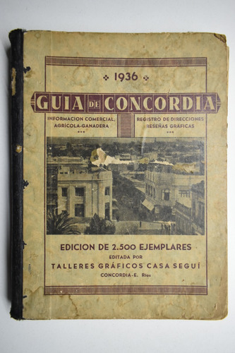 Guía De Concordia 1936 Talleres Gráficos Severo L. Seguíc202