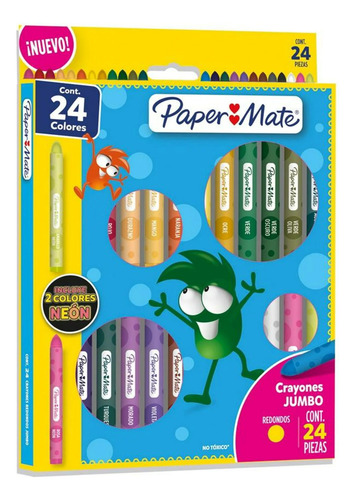Crayones Paper Mate Jumbo Caja Con 24 Piezas