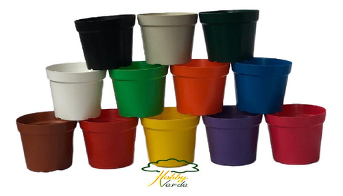 Imagem 1 de 8 de Vaso Plástico Vasinho Pote 12 Colorido Jardins Plantas 100ud