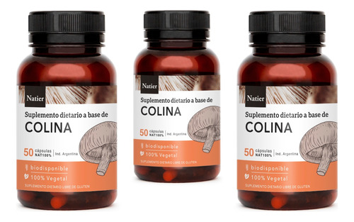 Cápsulas Colina Sistema Cognitivo Activo X50 Natier X3 U Cta