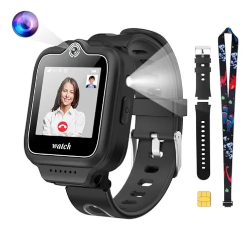 cjc Reloj inteligente para niños, reloj inteligente 4G para niños con  rastreador GPS y llamadas, reloj SOS para teléfono celular para niños,  regalos