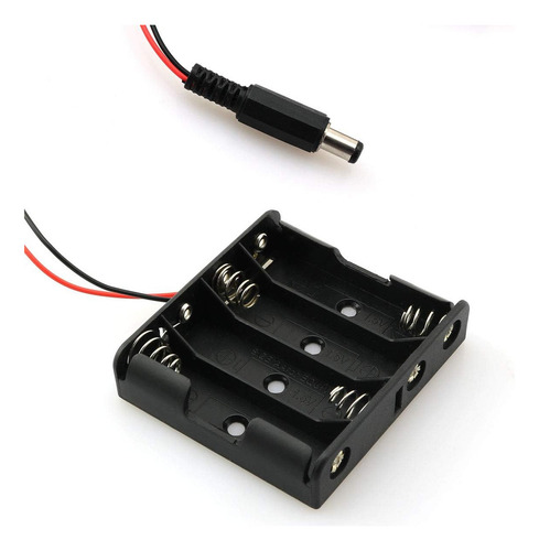 10pz De Portapilas 4 Pilas Aa Con Cable Plug Bateria Doble A