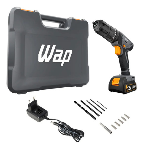Parafusadeira e Furadeira de Impacto Wap Wf 12k4.2 com Indicador de Nível de Bateria e Maleta