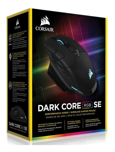 Ratón Corsair Dark Core Rgb Se inalámbrico CH-9315311-NA Color negro