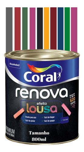 Tinta Lousa Cinza Chumbo Coral Para Parede 800ml