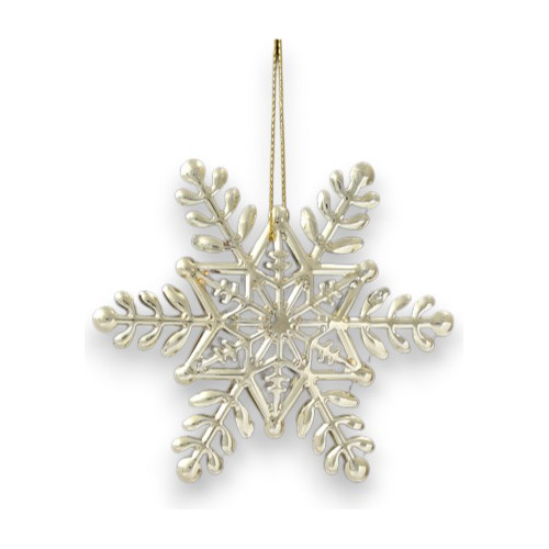 Adorno Colgante Navidad Copo Nieve Oro/plata Metal Deco 10cm