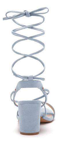 Sandalias De Tacón Con Cordones For Mujer, Sandalias De Blo