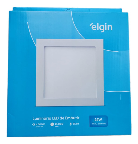 Luminária de teto Elgin Embutir Quadrado 110V/220V