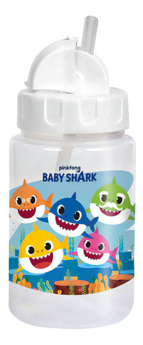 Copo Com Canudo Silicone Retrátil Baby Go 340ml Baby Shark