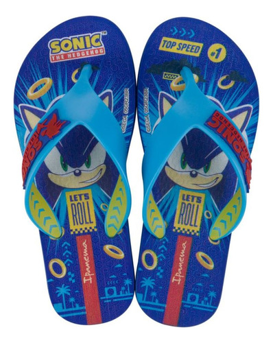 Chinelo Infantil Ipanema Sonic Game Azul/amarelo