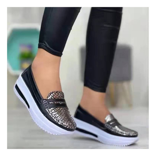 Zapatos Casuales De Mujer Con Suela Gruesa Zapatos Planos