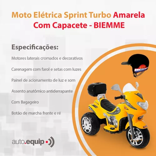 Moto Eletrica Infantil Amarela Turbo Militar 12V Biemme – Maior Loja de  Brinquedos da Região