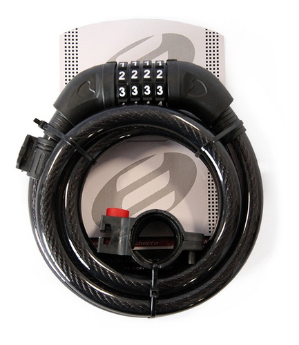 Candado Cable Espiral Combinacion 15mmx1500mm Negro Elite