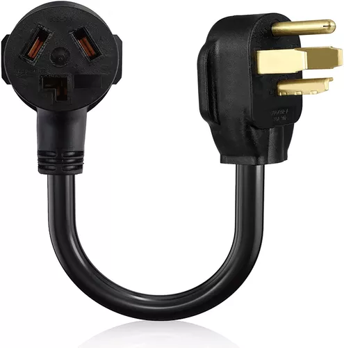 Enchufe macho de 4 pines de 14-30P a 10-30R 4 clavijas hembra toma de  enchufe de receptáculo, adaptador de cable de alimentación eléctrica para