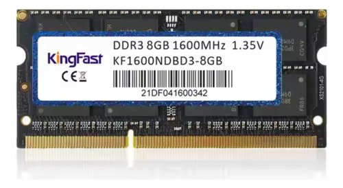 Memoria Ram Ddr3 8gb 1600mhz Sodimm Negro Kingfast