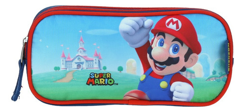 Lapicera Estuche Escolar Chenson Mario Bros Castillo Mb65712 Color Azul MB65712-9