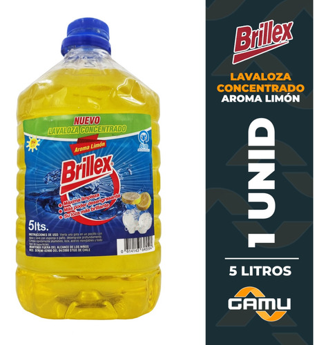 Lavaloza Brillex Concentrado 5 Litros Aroma Limon