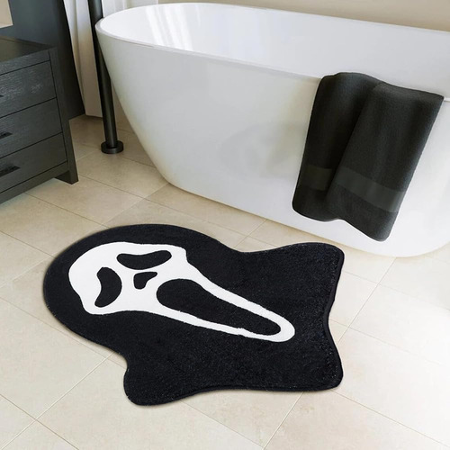 Supretrozo Alfombra De Baño Calavera Negra, Calaveras Hallow