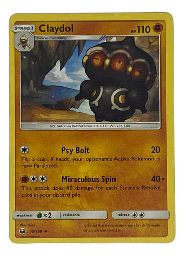 Claydol Carta Pokémon Original Tcg Inglés 79/168