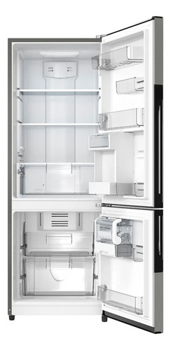 Refrigerador Bottom Freezer 400l Inox Mate Mabe Rmb400ibmrm0 Gris Oscuro