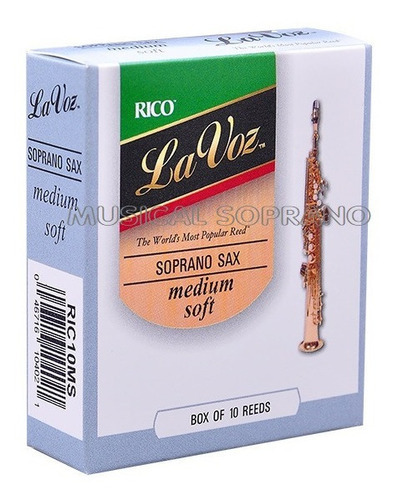 Palheta Sax Soprano S (10 Unidades) D'addario La Voz Ric10sf