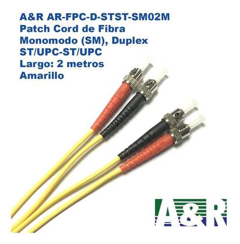 A&r Patch Cord De Fibra Sm Duplex St/upc - St/upc 2m