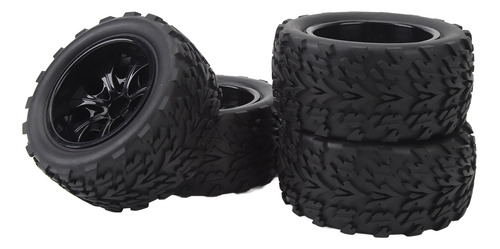 Neumático Rc Off Road, 4 Unidades, 12 Mm, Hexagonales, Negro