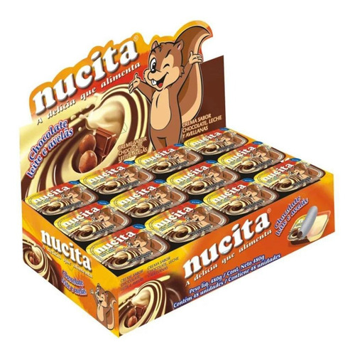 Creme Avelã Chocolate Bicolor Tradicional 10g 48un - Nucita