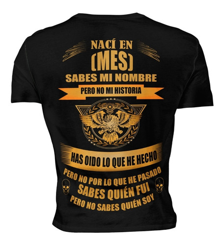 Playera Full Print Historia Cumpleaños (mes Personalizado)