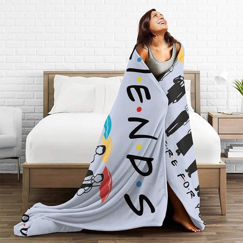 Frazada Friends Amigos Polar Suave Mod Individual Color Umbrella White