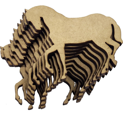 50 Apliques Cavalos Mdf Artesanato Festa Decoração 5x4,5cm